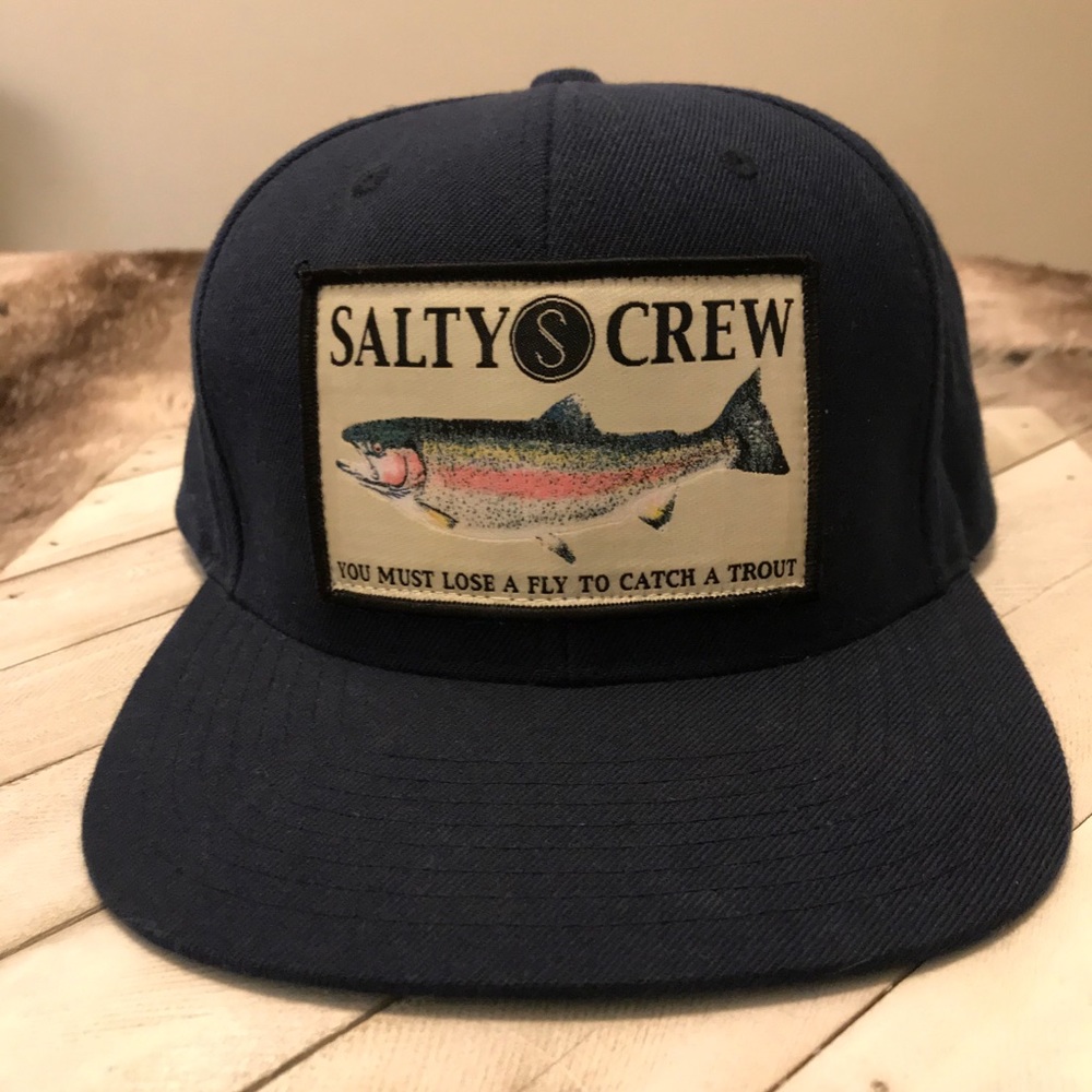 Salty Crew Trout SnapBack Hat - Navy/Green